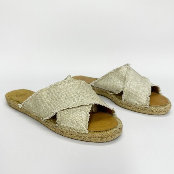 Castaner Palmera Linen Crisscross Slide Espadrilles - Picture 4 of 7